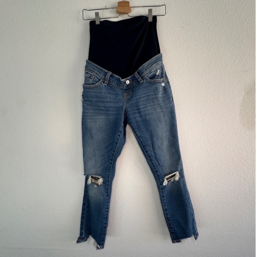 Abercrombie & Fitch Maternity Super Skinny Ankle Jeans Distressed Blue Size 26